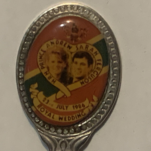 Prince Andrew Sarah Ferguson 1986 Royal Wedding collectable Souvenir Spoon PL