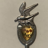 Red Deer October Pom Pom Flower Alberta collectable Souvenir Spoon PM