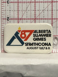 Alberta Summer Games '87 Strathcona August Button Pinback