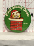 Official Stocking Checker Garfield Jim Davis Button Pinback