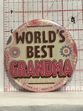 World's Best Grandma Button Pinback