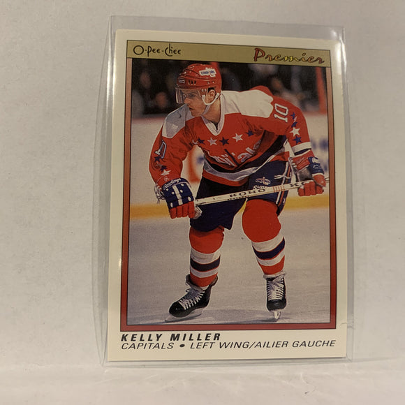 #72 Kelly Miller Washington Capitals   1991-92 O-Pee-Chee Hockey Card A2S