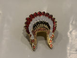 Canada Native Chief Headress Lapel Hat Pin DE