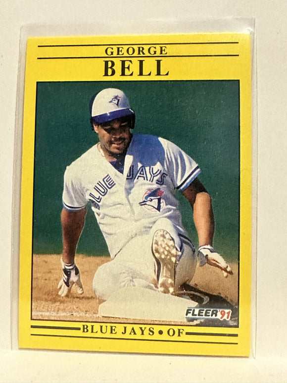 #169 George Bell Toronto Blue Jays 1991 Fleer Baseball Card