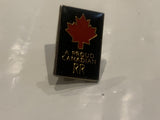 A Proud Canadian RR Maple Leaf Lapel Hat Pin DE