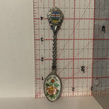 Alberta Wild Rose Crest Emblem collectable Souvenir Spoon PN