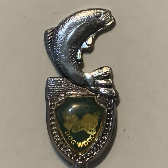 Quilchens BC Dogwood Flower Salmon Fish collectable Souvenir Spoon PN