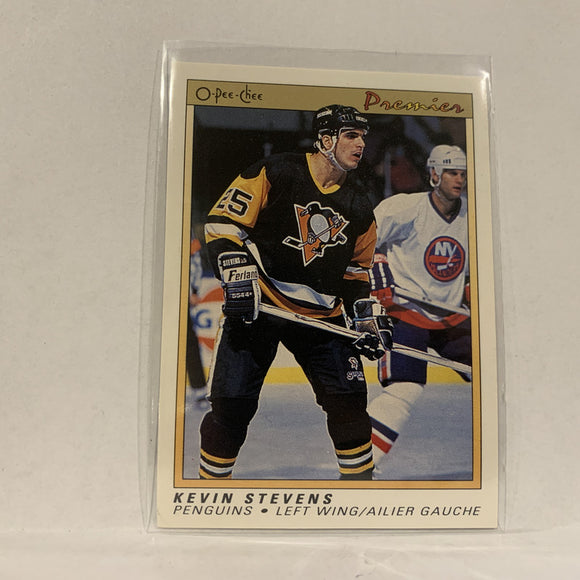 #111 Kevin Stevens Pittsburgh Penguins   1991-92 O-Pee-Chee Hockey Card A2U