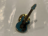 Blue Guitar Lapel Hat Pin DG