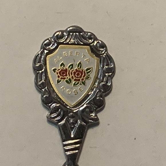 Wildwood Alberta Wild Rose Flower collectable Souvenir Spoon PP