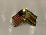 USA Zimbabwae Friendship Flags Lapel Hat Pin DG