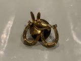 Donkey Horseshoes Lapel Hat Pin DG