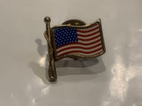 USA American Flag on a Pole Lapel Hat Pin DG