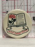 Rosa Omnia Vincet Rose Book Button Pinback