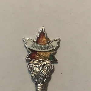 Churchill Manitoba Maple Leaf Canada collectable Souvenir Spoon PQ
