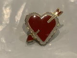 Valentine Heart Arrow Lapel Hat Pin DH
