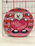 Hugs and kisses Bear Hearts Button Pinback