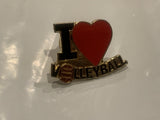 I Love Volleyball Lapel Hat Pin DH