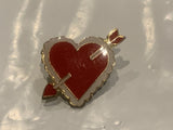 Valentine Heart Arrow Lapel Hat Pin DI