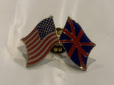 USA Great Britain Friendship Flags Lapel Hat Pin BA
