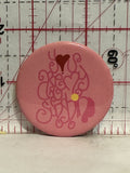 Pink Heart Design Button Pinback