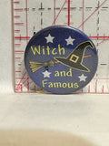 Witch and Famous Hat & Broom Button Pinback