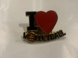 I Love Heart Volleyball Lapel Hat Pin BA