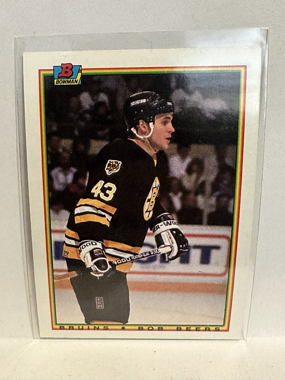 #34 Bob Beers Boston Bruins 1990-91 Bowman Hockey Card