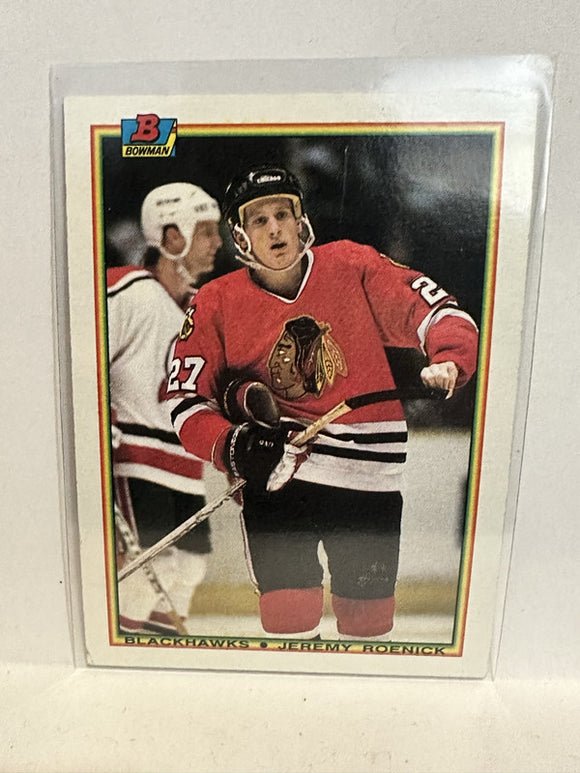 #1 Jeremy Roenick Chicago Blackhawks 1990-91 Bowman Hockey Card