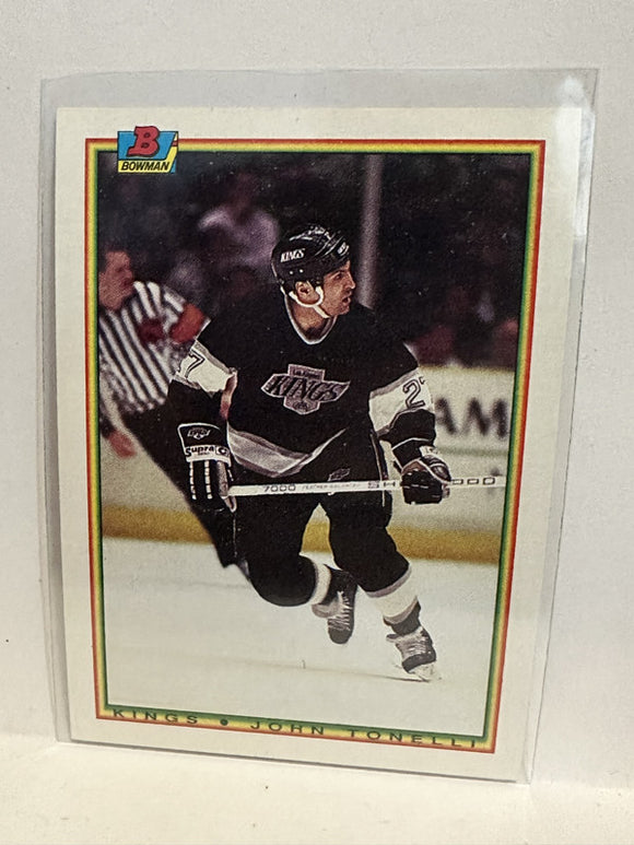 #148 John Tonelli Los Angeles Kings 1990-91 Bowman Hockey Card