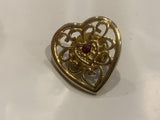 Ornate Designed Heart Lapel Hat Pin BB