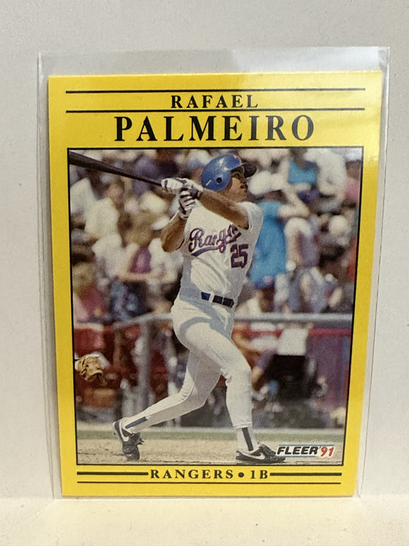 #295 Rafael Palmeiro Texas Rangers 1991 Fleer Baseball Card