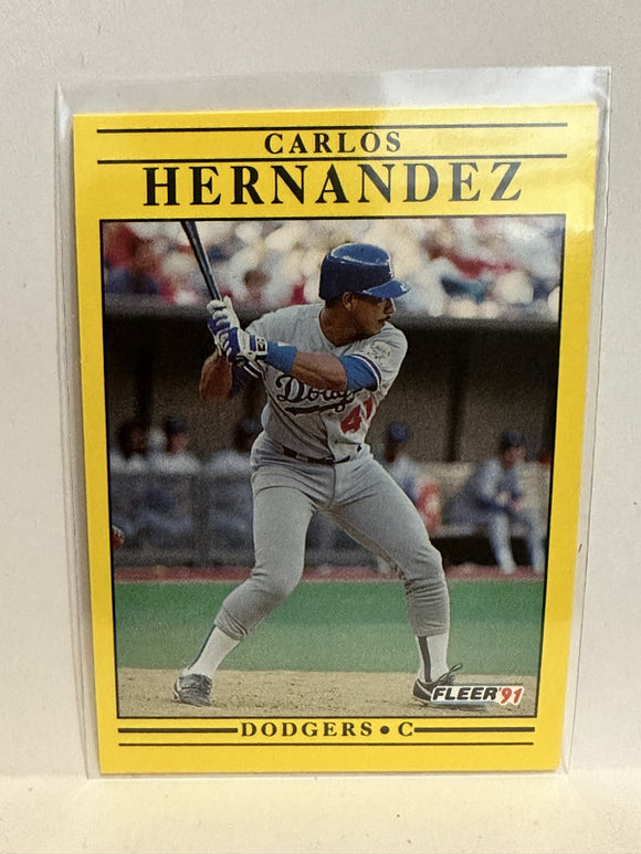 #207 Carlos Hernandez Los Angeles Dodgers 1991 Fleer Baseball Card