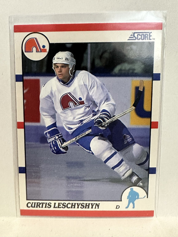#92 Curtis Leschyshyn Quebec Nordiques 1990-91 Score Hockey Card