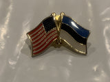 USA Estonia Friendship Flags Lapel Hat Pin DL