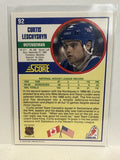 #92 Curtis Leschyshyn Quebec Nordiques 1990-91 Score Hockey Card