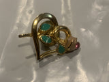 Rose in a Heart Lapel Hat Pin DL