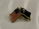 USA Curacao Friendship Flags Lapel Hat Pin BC