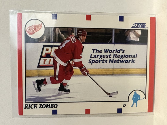 #101 Rick Zombo Detroit Red Wings 1990-91 Score Hockey Card