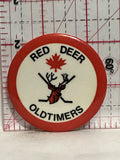 Red Deer Oldtimers Hockey Canada Deer Button Pinback