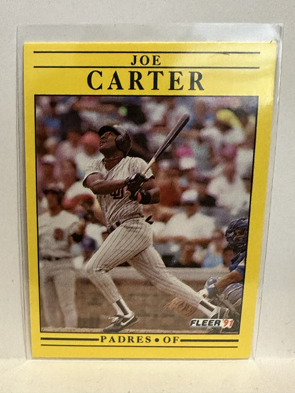 #525 Joe Carter San Diego Padres 1991 Fleer Baseball Card
