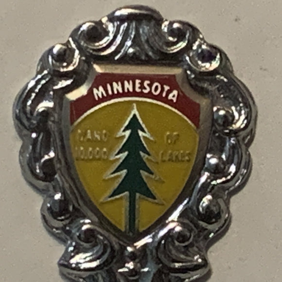Minnesota Land of 10 000 Lakes Spruce Tree collectable Souvenir Spoon PU