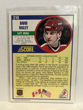 #310 David Maley New Jersey Devils 1990-91 Score Hockey Card