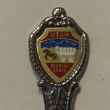 Utah Beehive State Covered Wagon collectable Souvenir Spoon PU