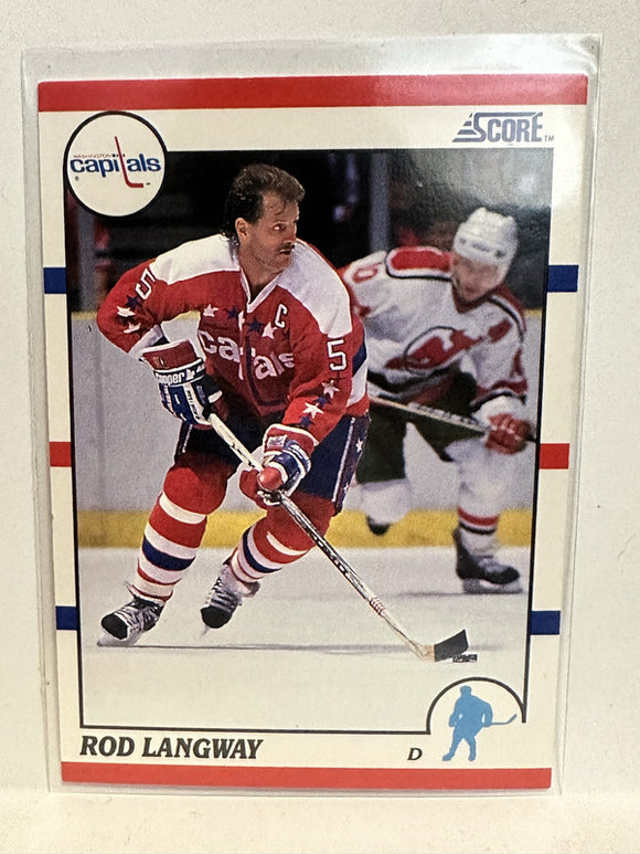 #20 Rod Langway Washington Capitals 1990-91 Score Hockey Card