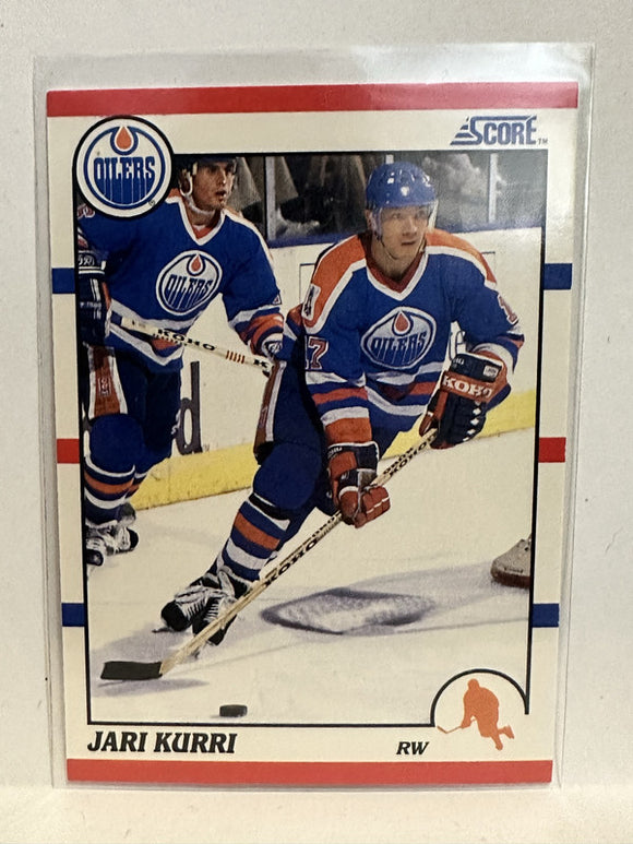 #158 Jari Kurri Edmonton Oilers 1990-91 Score Hockey Card