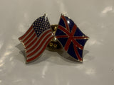 USA Great Britain Friendship Flags Lapel Hat Pin DM