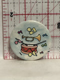 Drumming Music Notes Button Pinback
