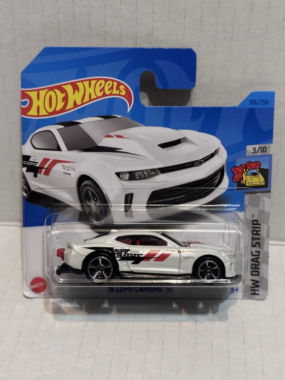 White '18 COPO Camaro SS HW Drag Strip 3/10 106/250 HKH28 2021 Hot Wheels Diecast Car
