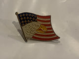 Eagle on a USA American Flag Lapel Hat Pin BE
